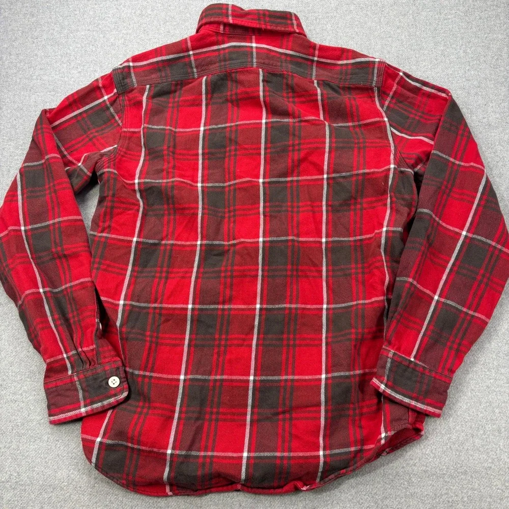 Polo Ralph Lauren Flannel‎ Shirt Mens Small Red Plaid Two Pocket Work Utility